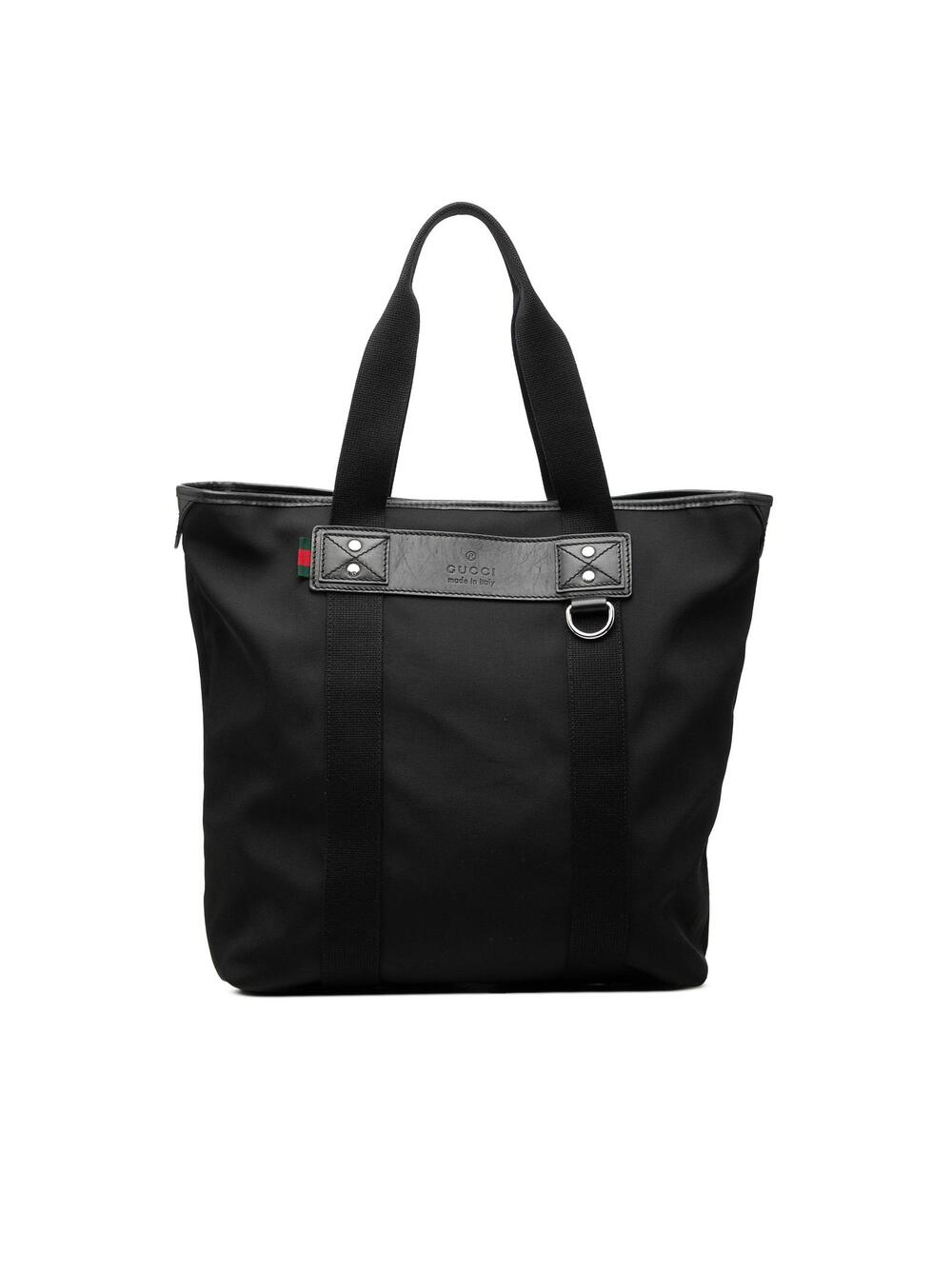 Gucci Nylon Web Tote Pre-Loved Black #343415G57B